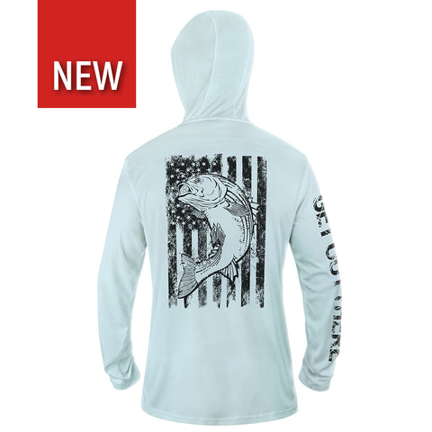 GOT® UPF 50+ Hoodie US Flag Bass - Blue