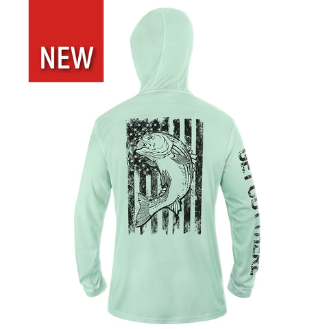 GOT® UPF 50+ Hoodie US Flag Bass - Green