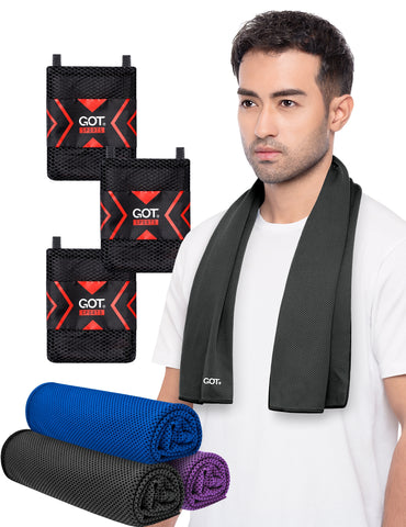 GOT® Cooling Towel (Pack of 3) - Black / Deep Blue / Purple