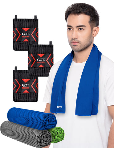 GOT® Cooling Towel (Pack of 3) -  Deep Blue / Green / Dark Gray