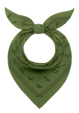 GOT® Cotton Bandana - Olive Green Origami