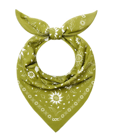 GOT® Cotton Bandana - Olive Sun Flower